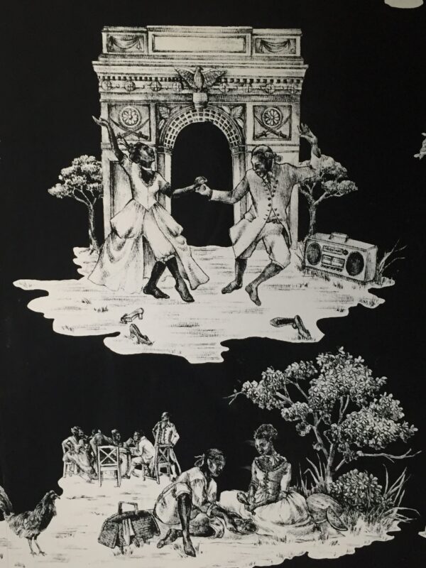 Harlem Toile White on Black