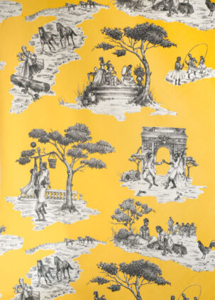Harlem Toile Yellow Wallpaper