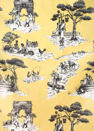 Harlem Toile Yellow Wallpaper